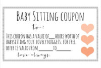 Babysitting Gift Certificate Emmamcintyrephotography With Regard To Printable Babysitting Certificate Template