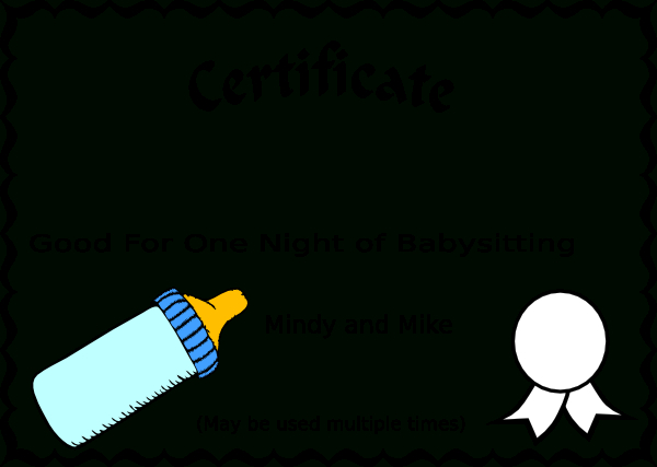 Babysitting Gift Certificate Template Clipart Best For Free Babysitting Certificate Template 8 Ideas