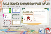Badminton Achievement Certificates 7 Free Download Regarding Badminton Certificate Templates
