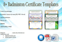 Badminton Certificate Templates 8 Spectacular Designs With Free Dance Certificate Templates For Word 8 Designs