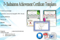 Badminton Certificate Templates 8 Spectacular Designs Within Printable Badminton Certificate Template