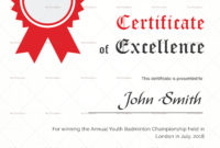 Badminton Excellence Certificate Design Template In Psd Word Intended For Badminton Achievement Certificates