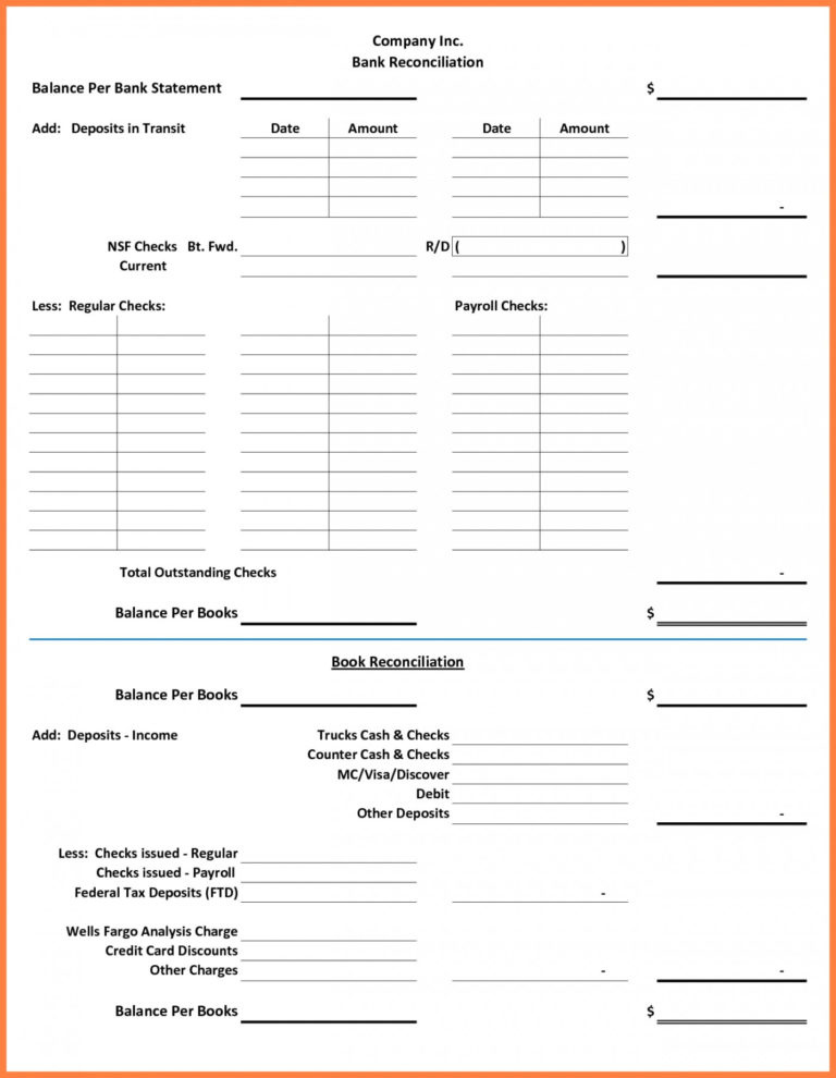 Excel Bank Reconciliation Template Free