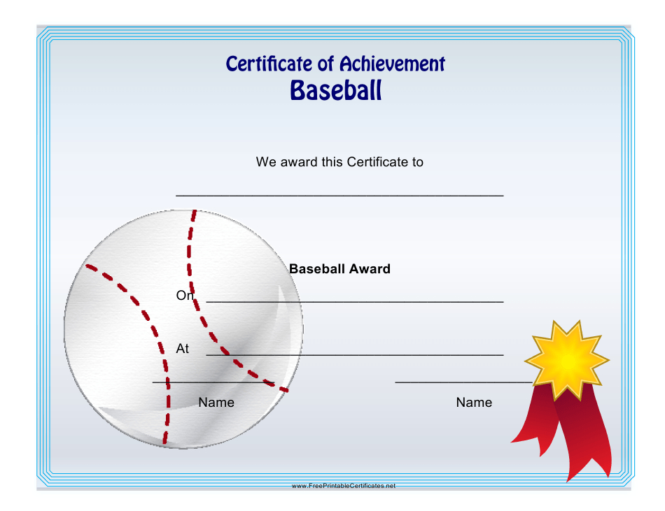 Baseball Achievement Certificate Template Download Within Baseball Achievement Certificates
