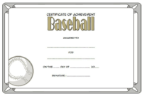 Baseball Certificate Template Free 14 Award Designs Throughout Awesome Netball Achievement Certificate Template