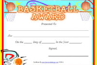 Basketball Certificate Template Inside Basketball Participation Certificate Template
