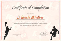 Basketball Completion Certificate Design Template In Psd Word Intended For Free Basketball Certificate Template Free 13 Designs