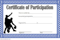 Basketball Participation Certificate Template 10 Regarding Quality Netball Participation Certificate Editable Templates