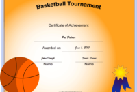 Basketball Tournament Printable Certificate Inside Basketball Gift Certificate Templates