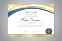 Beautiful Golden Certificate Template Vector Free Download Throughout Free Beautiful Certificate Templates