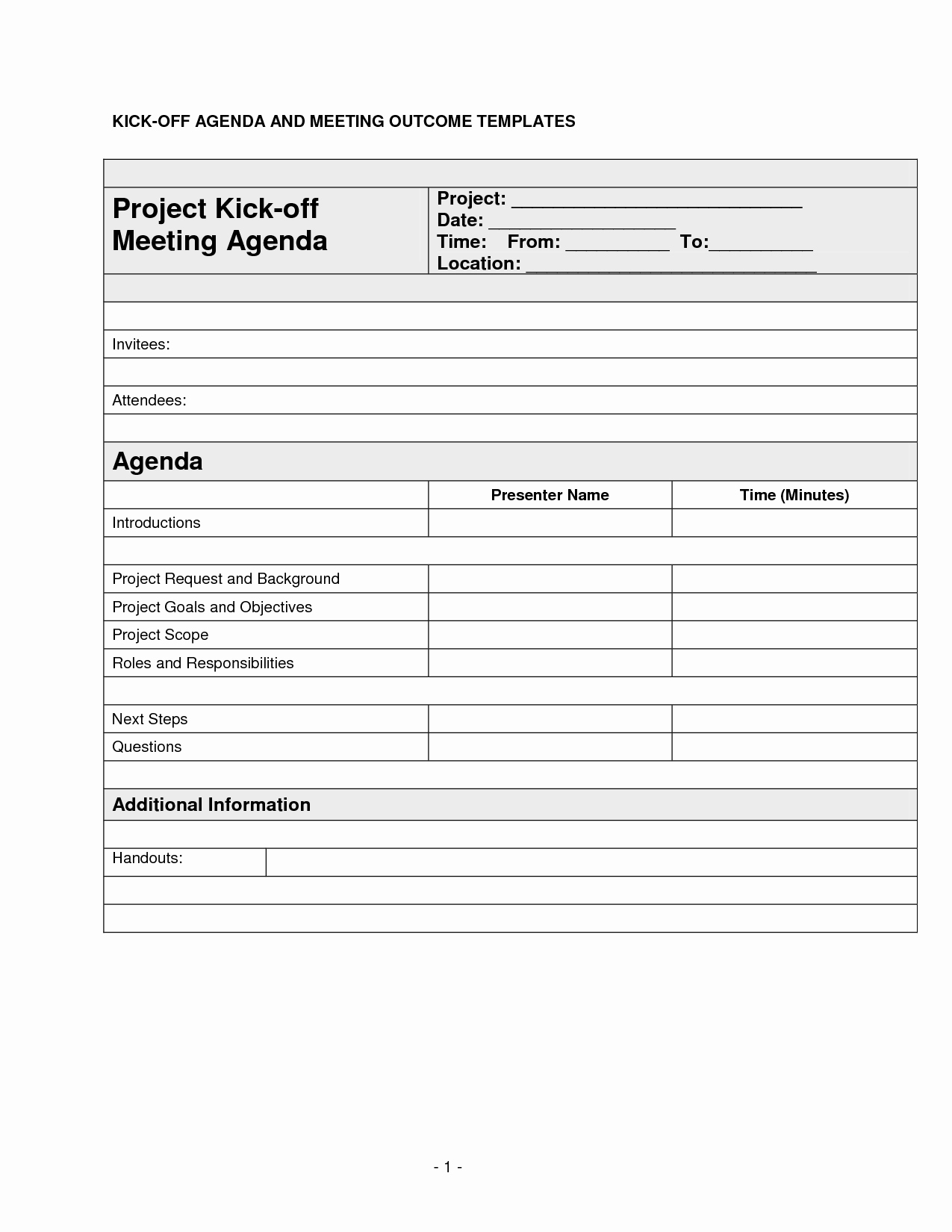 Beautiful Project Kickoff Meeting Template Audiopinions With Regard To Awesome Project Kickoff Meeting Template