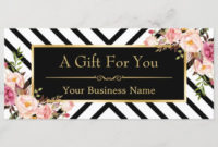 Beauty Salon Gift Certificate Gold Floral Stripes Zazzle Intended For Salon Gift Certificate