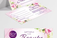 Beauty Saloon Free Gift Certificate Template In Psd Regarding Awesome Free Printable Beauty Salon Gift Certificate Templates