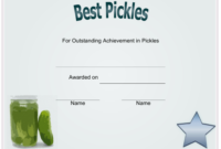 Best Pickles Achievement Certificate Template Download With Regard To Best Best Dressed Certificate Templates