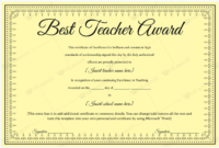 Best Teacher Award 06 Word Layouts Within Teacher Appreciation Certificate Templates