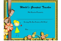 Best Teacher Certificate Templates Free 10 Fresh Ideas Throughout Quality Teacher Appreciation Certificate Templates