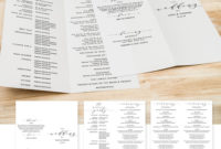 Bifold Wedding Program Template Long Thin Folded Order In Amazing Wedding Agenda Templates