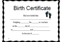 Birth Certificate Template And To Make It Awesome To Read Inside Cute Birth Certificate Template