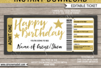 Birthday Concert Ticket Gift Voucher Template Surprise In Movie Gift Certificate Template