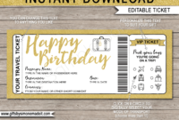 Birthday Holiday Travel Ticket Reveal Gift Idea Template Throughout Travel Gift Certificate Editable