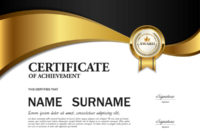 Black With Golden Certificate Template Vectors 02 Free Intended For Certificate Template Size