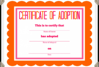 Blank Adoption Certificate Template Great Sample Templates In Adoption Certificate Template