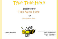 Blank Certificates Bee Award Certificate Pertaining To Quality Spelling Bee Award Certificate Template