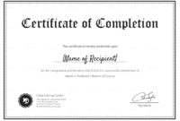Blank Completion Certificate Design Template In Psd Word Within Certificate Of Completion Construction Templates