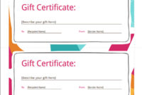 Blank Gift Certificate Template For Word Availabel Within Awesome Printable Gift Certificates Templates Free