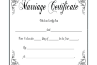 Blank Marriage Certificate Template Professional Template Inside Blank Marriage Certificate Template
