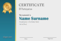 Blue Editable Word Certificate Of Participation Template With Regard To Certificate Of Participation Word Template