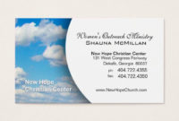 Blue Sky Clouds Christian Minister/Pastor Business Card With Christian Business Cards Templates Free