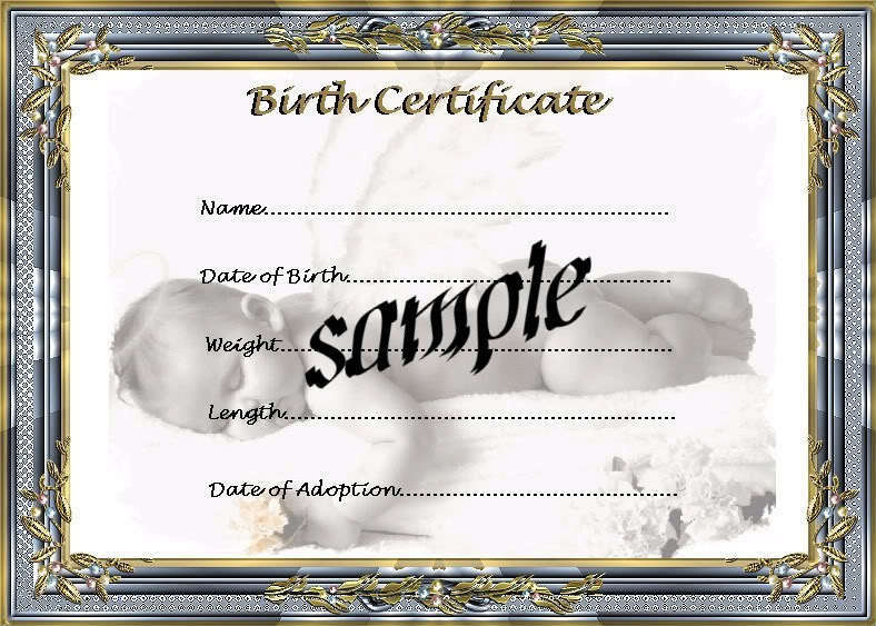 Blue White Birth Certificate/Certificates 4 Reborn Fake In Amazing Fake Birth Certificate Template