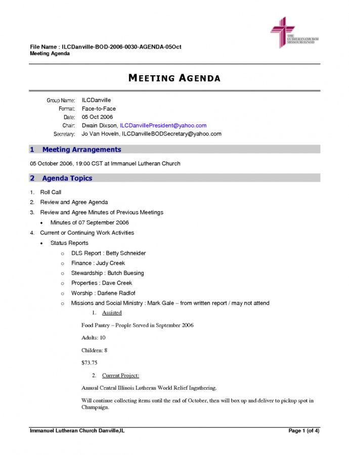 Board Meeting Agenda Template Non Profit Intended For Non Profit Meeting Agenda Template