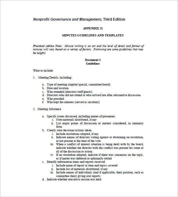 Board Meeting Minute Template Navabi Rsd7 Org With Regard To Best First Nonprofit Board Meeting Agenda Template