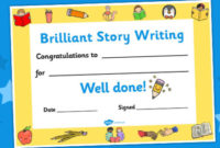 Brilliant Story Writing Certificates Writing Certificates Pertaining To Handwriting Award Certificate Printable