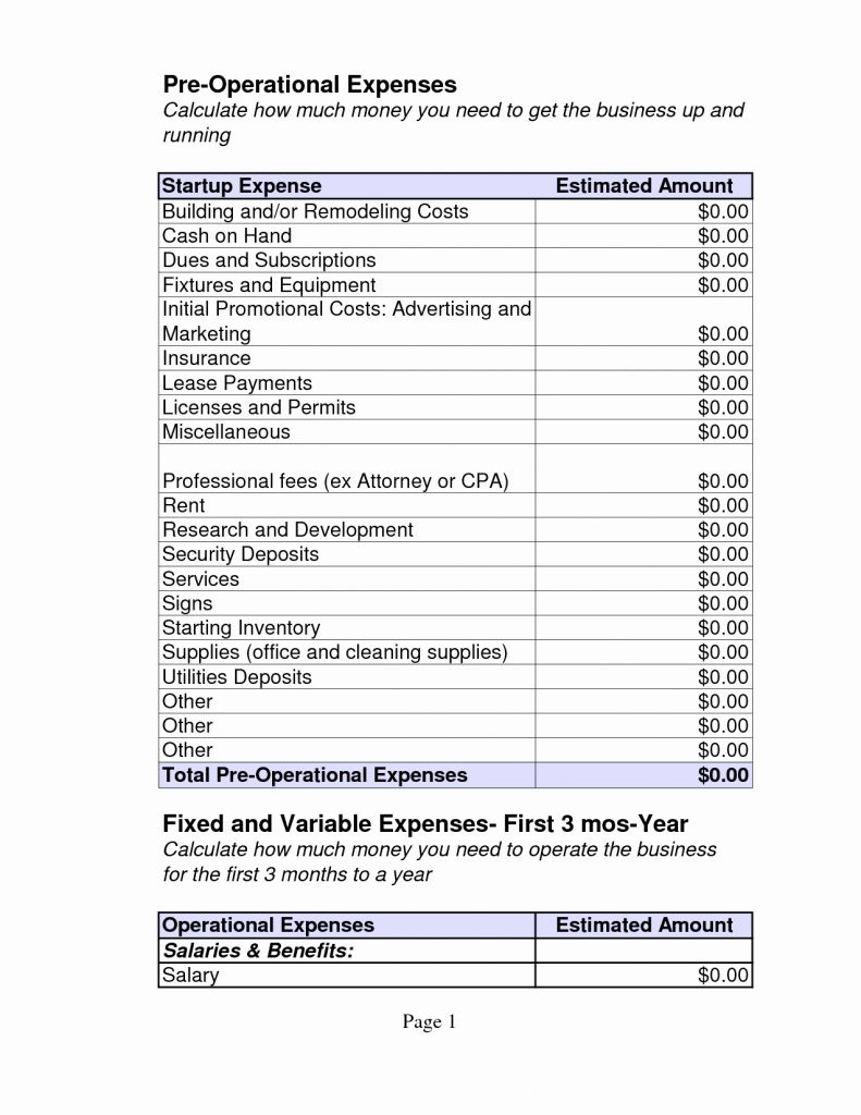 Business Startup Spreadsheet Inside Startup Expenses Throughout Business Startup Cost Template
