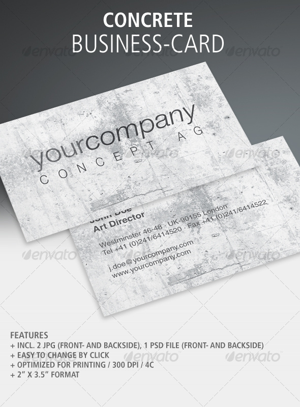 Businesscard Concretehtbg Graphicriver In Google Search Business Card Template