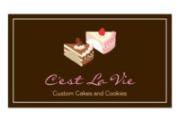 Cake Business Cards Cake Business Card Designs Pertaining To Cake Business Cards Templates Free