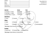 Cake Order Forms Templates Sampletemplatess In Cake Business Plan Template