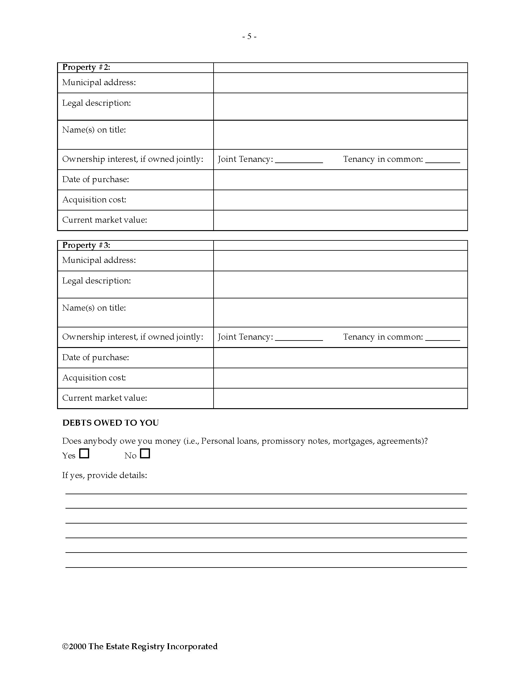 Canada Estate Planning Questionnaire Legal Forms And With Regard To Business Plan Questionnaire Template