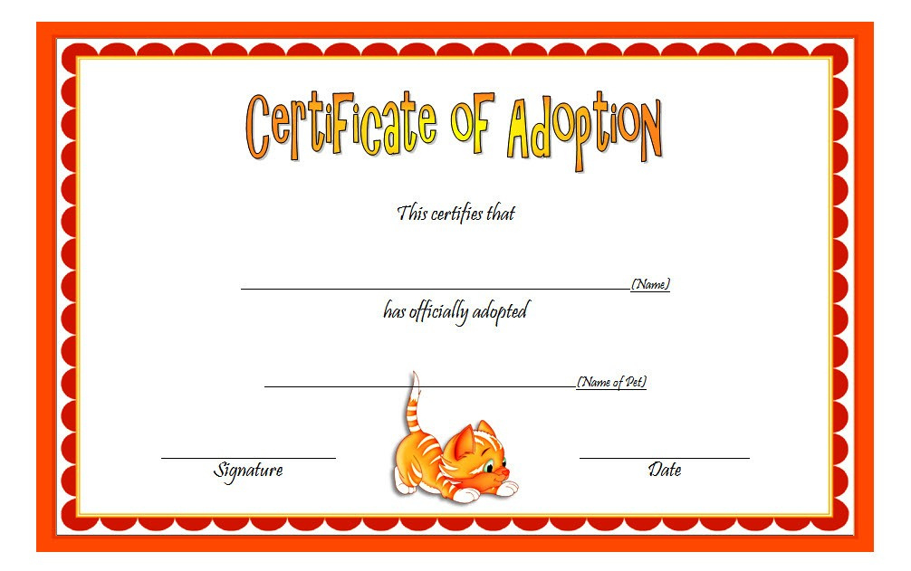 Cat Adoption Certificate Templates Free 9 Update Designs For Amazing Teddy Bear Birth Certificate Templates Free