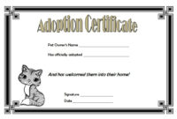 Cat Adoption Certificate Templates Free 9 Update Designs Intended For Awesome Pet Adoption Certificate Template