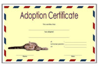 Cat Adoption Certificate Templates Free 9 Update Designs Pertaining To Awesome Stuffed Animal Adoption Certificate Editable Templates