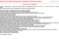 Cement Mason And Concrete Finisher Experience Letter In Best Finisher Certificate Template