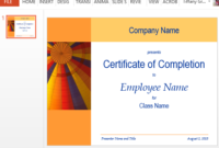Certificate For Training Completion Template For Powerpoint For Printable Training Completion Certificate Template 10 Ideas