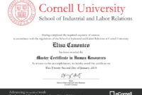 Certificate In Human Resources Certificates Templates Free Within Masters Degree Certificate Template
