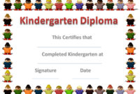 Certificate Kindergarten Certificates Templates Free With Regard To Kindergarten Diploma Certificate Templates 10 Designs Free
