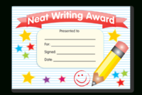 Certificate Neat Writing Award Superstickers Throughout Awesome Handwriting Award Certificate Printable