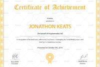 Certificate Of Achievement Design Template In Psd Word With Regard To Certificate Of Achievement Template Word